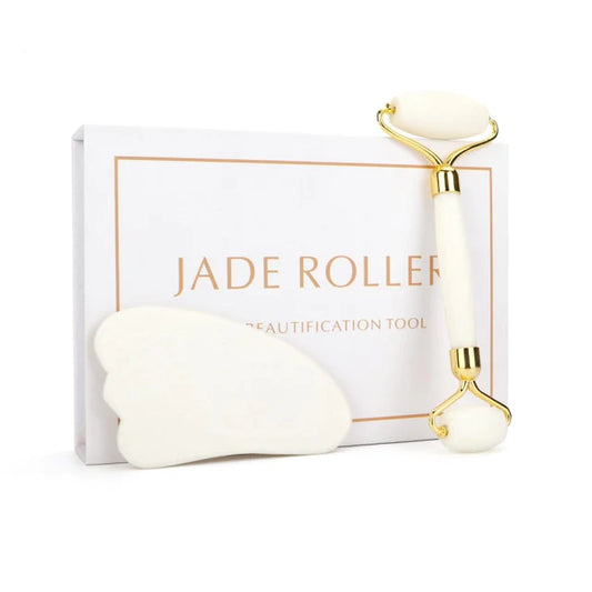Face Massage Jade Roller White Natural Stone Crystal
