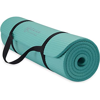 THICK YOGA MAT FITNESS & EXERCISE MAT WITH EASY-CINCH YOGA MAT CARRIER STRAP, 72"L X 24"W X 2/5 INCH THICK